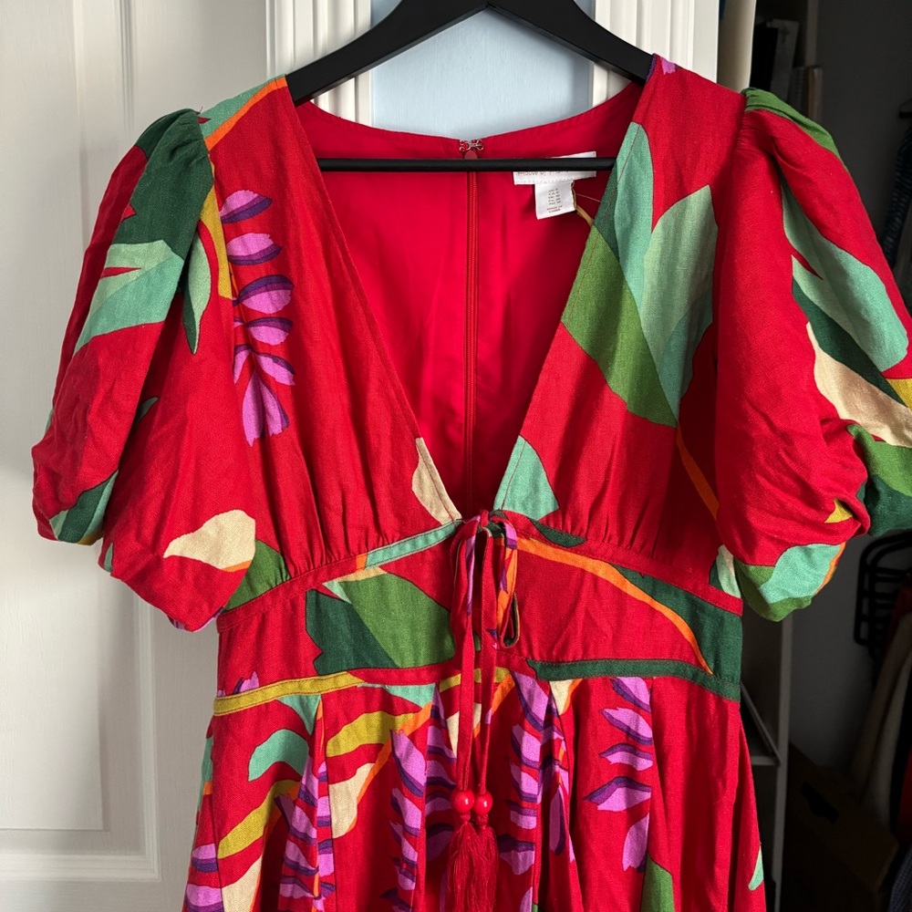 Revolve House of Harlow 1960 Tropical Puff Sleeve Mini Dress 6 - Picture 2 of 10